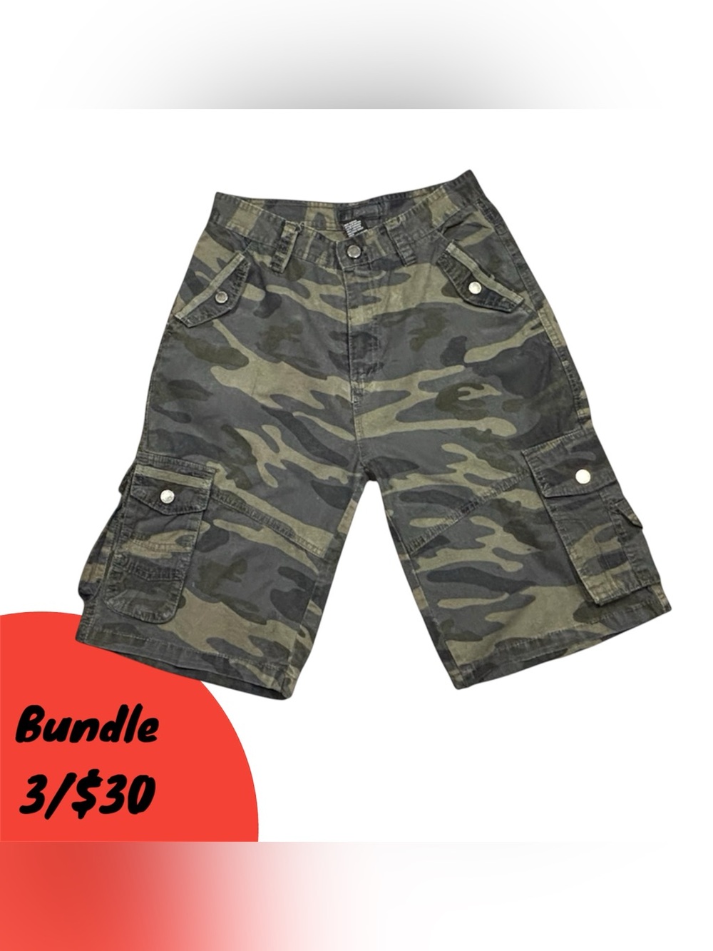 Steve’s Jeans Camo Cargo Shorts Green Camouflage Casual Utility Multi Pocket